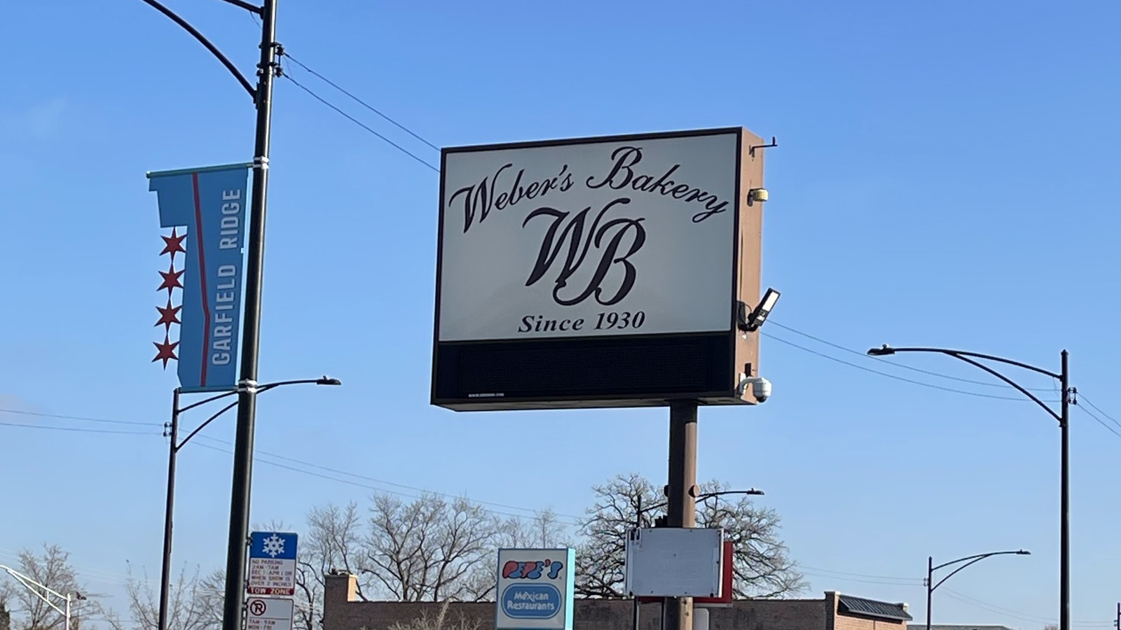 Weber's Bakery roadside sign near Garfield Ridge in Chicago