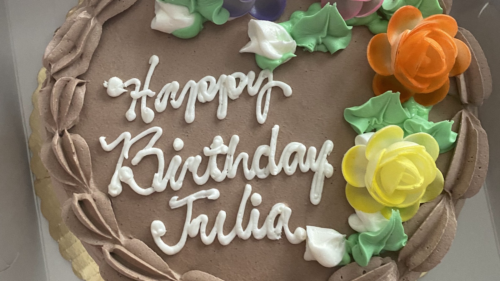 Floral buttercream birthday cake from Weber's Bakery
