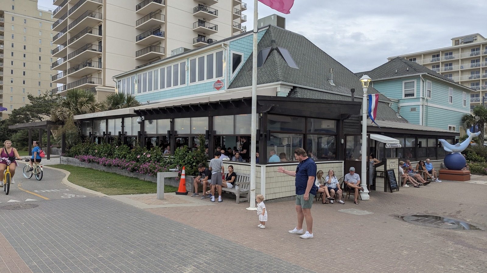 Waterman's Surfside Grille at the boardwalk corner in Virginia Beach