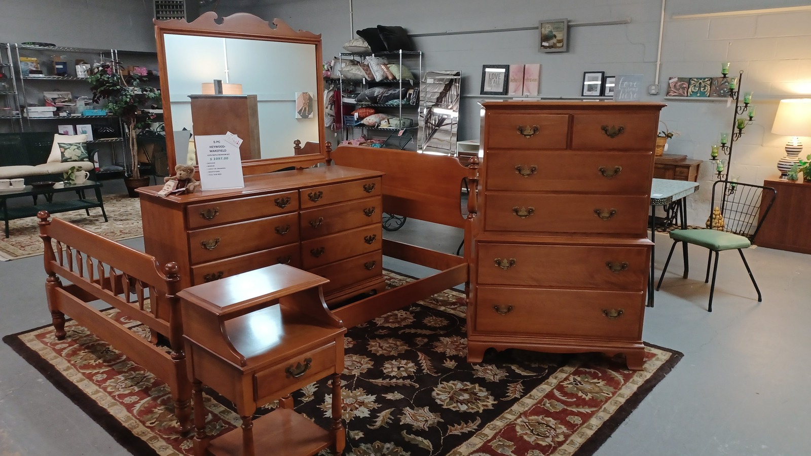 Dressers, chairs, and matching furniture pieces inside Etc Consignment Shoppe in Winchester