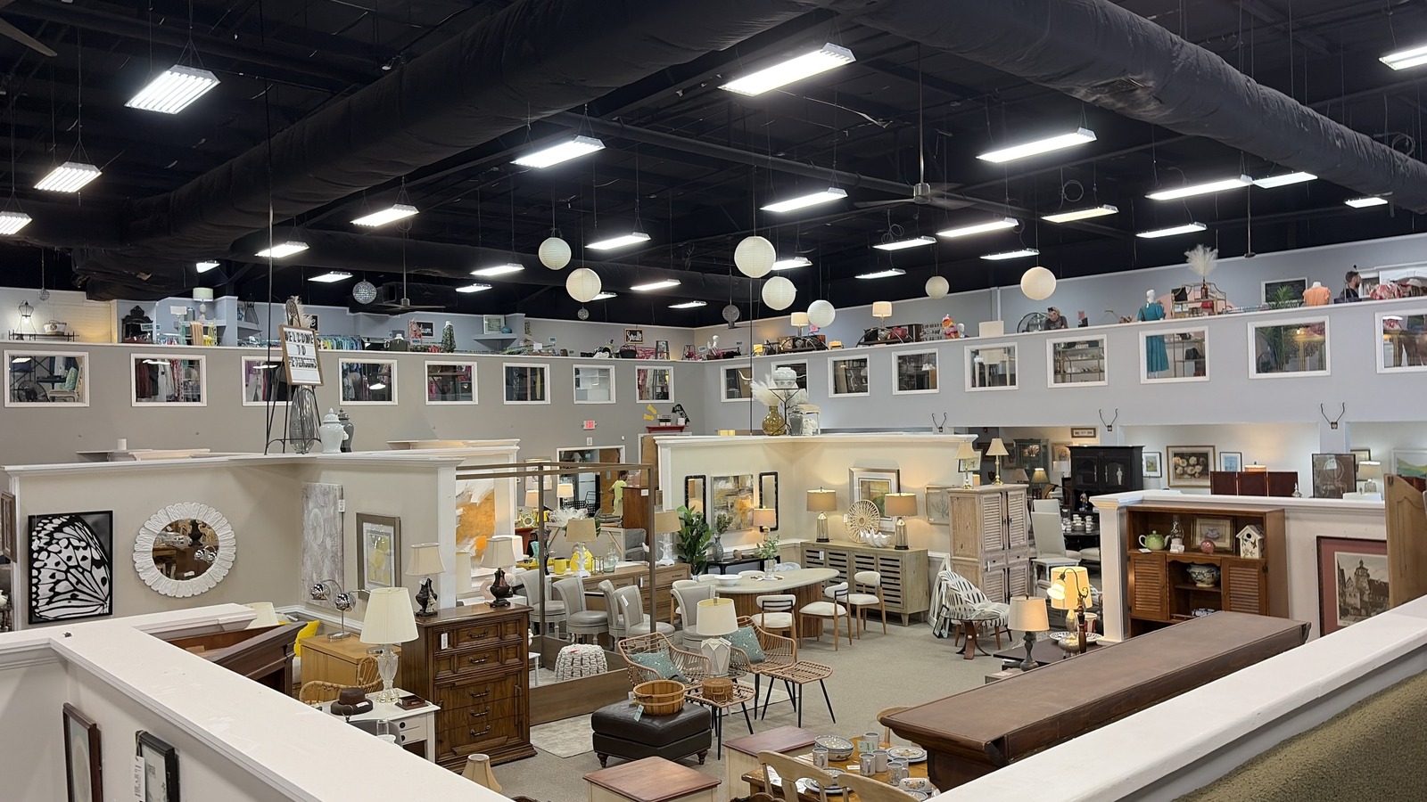 Decor-filled showroom inside Petersons' Consigning Design in Cary