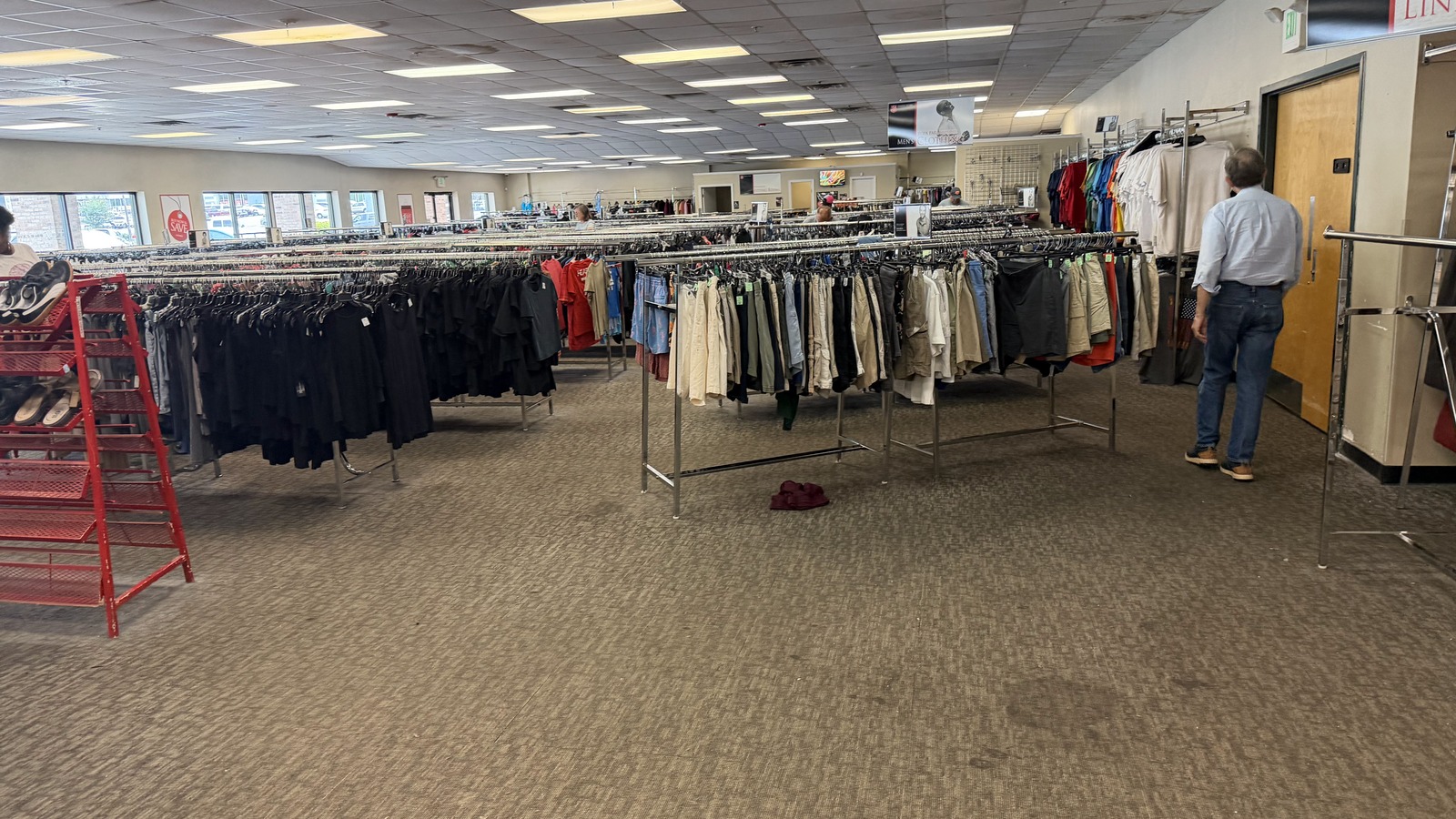 Secondhand shopping scene at The Salvation Army Thrift Store & Donation Center in Birmingham