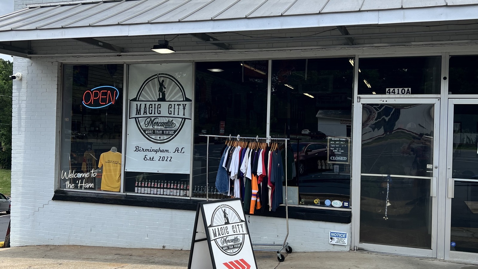 Secondhand shopping scene at Magic City Mercantile in Birmingham