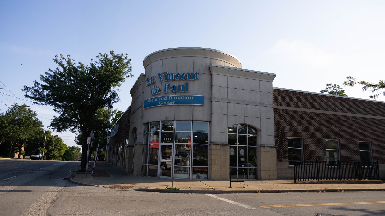 Exterior of St. Vincent de Paul Thrift Store and Donation Center on Beechmont Avenue in Cincinnati