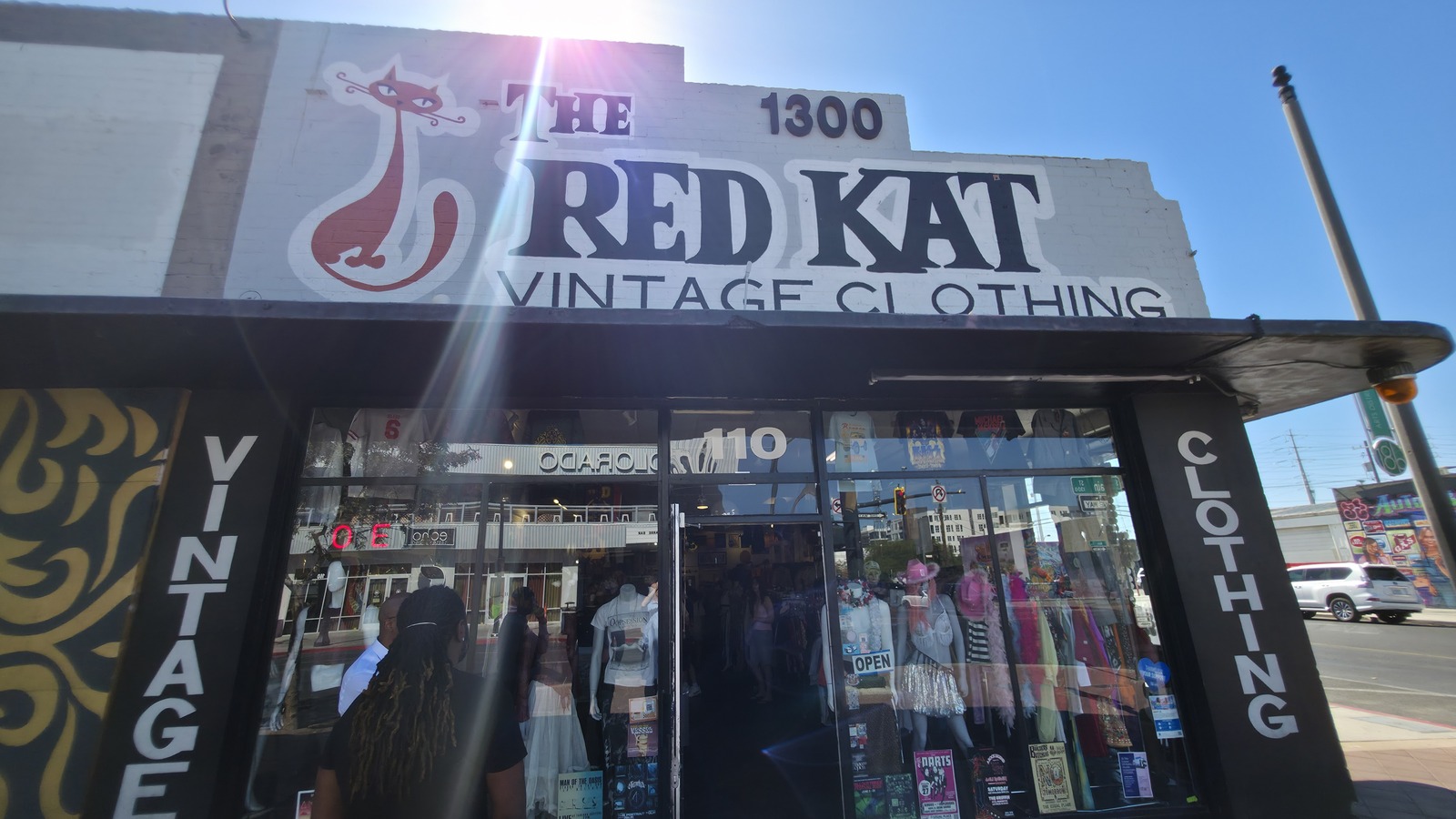 Secondhand shopping scene at The Red Kat Vintage in Las Vegas