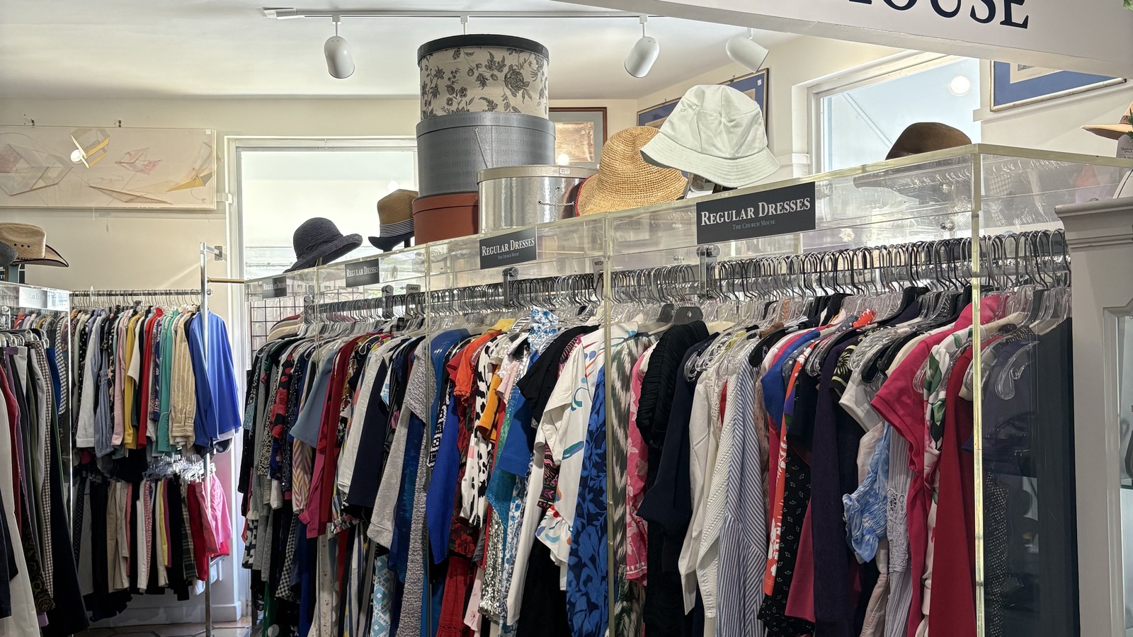 Secondhand shopping scene at The Church Mouse in Palm Beach