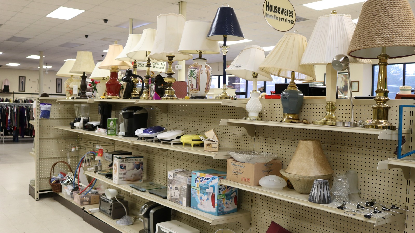 Secondhand shopping scene at Downtown Rescue Mission Thrift Store in Madison