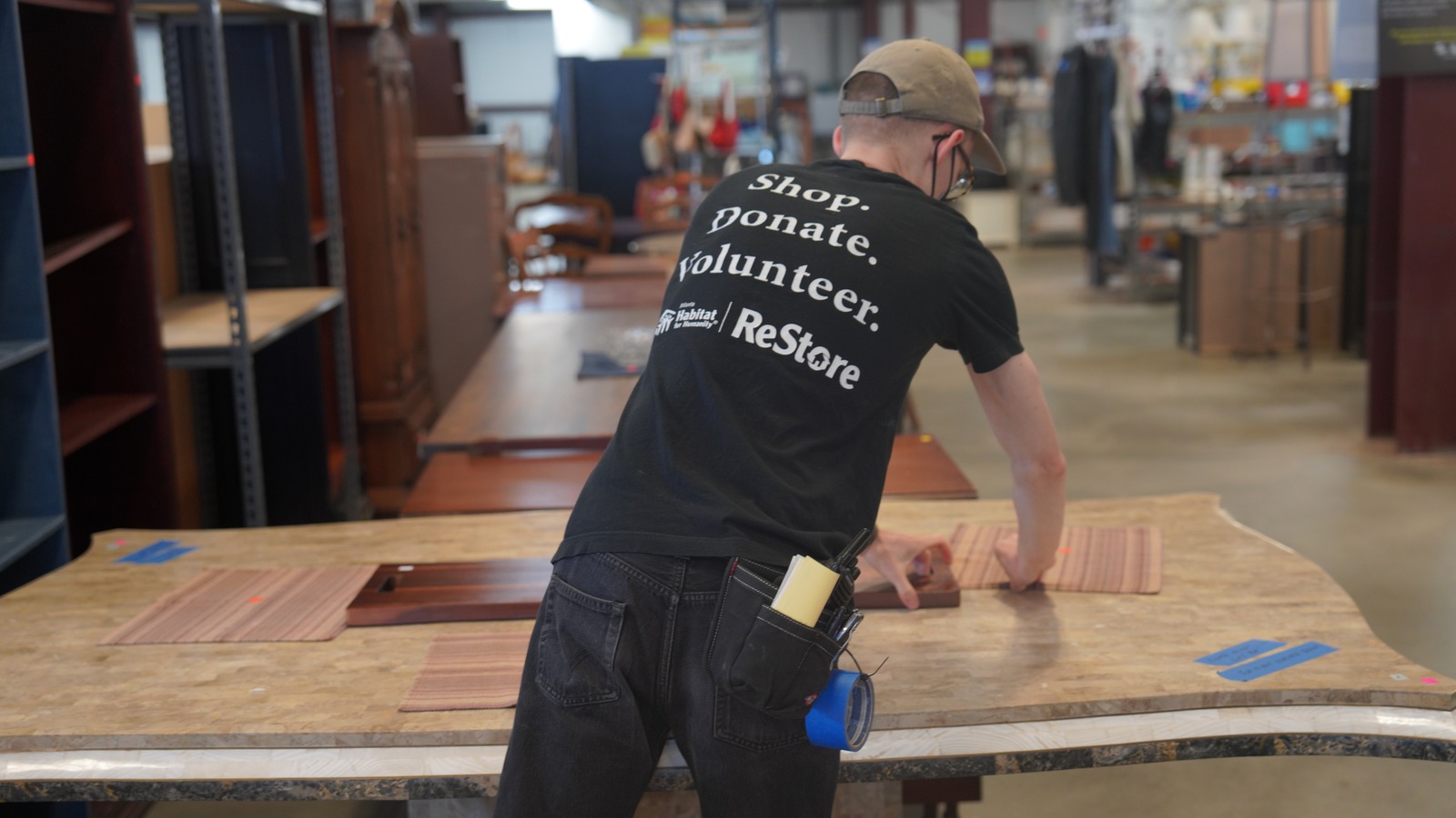 Secondhand shopping scene at Atlanta Habitat for Humanity ReStore in Atlanta