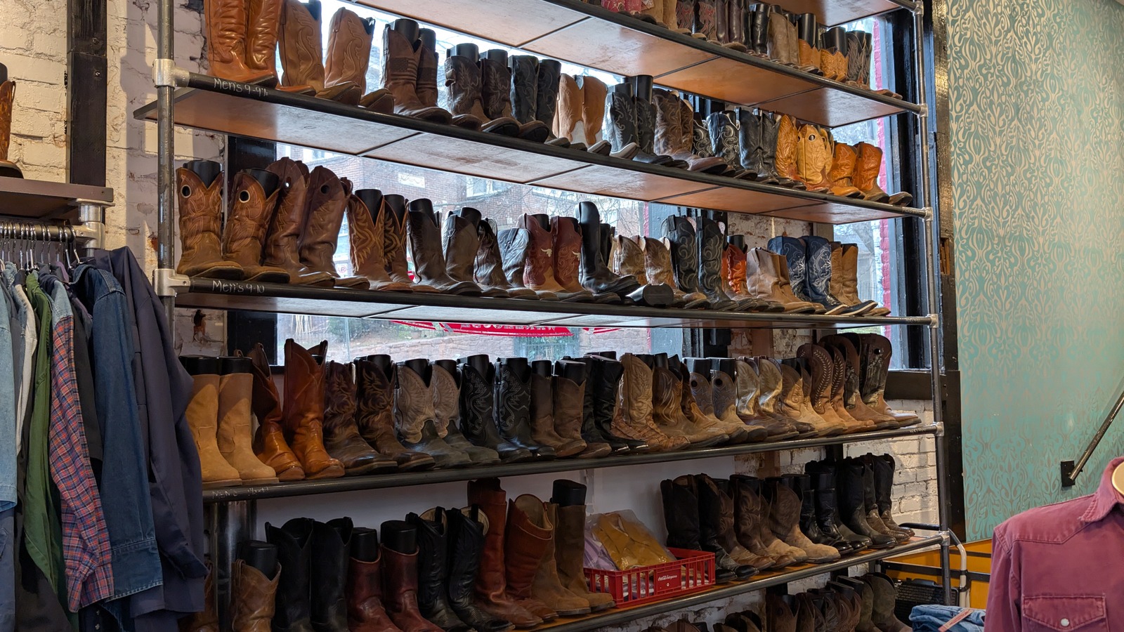 Secondhand shopping scene at The Clothing Warehouse in Atlanta