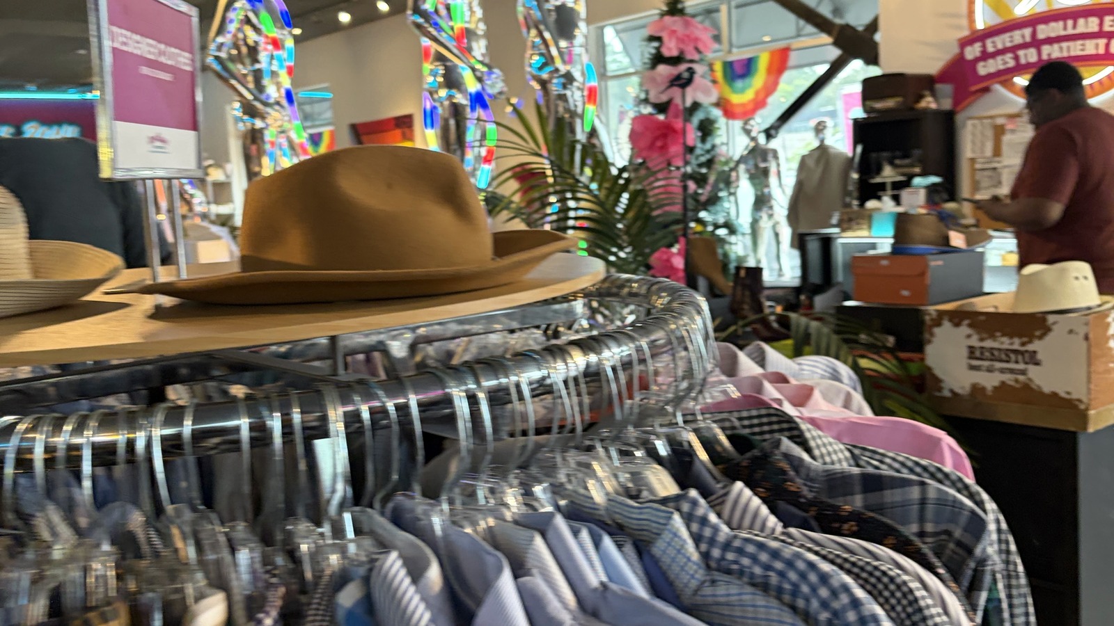 Secondhand shopping scene at Out of the Closet - Ansley in Atlanta