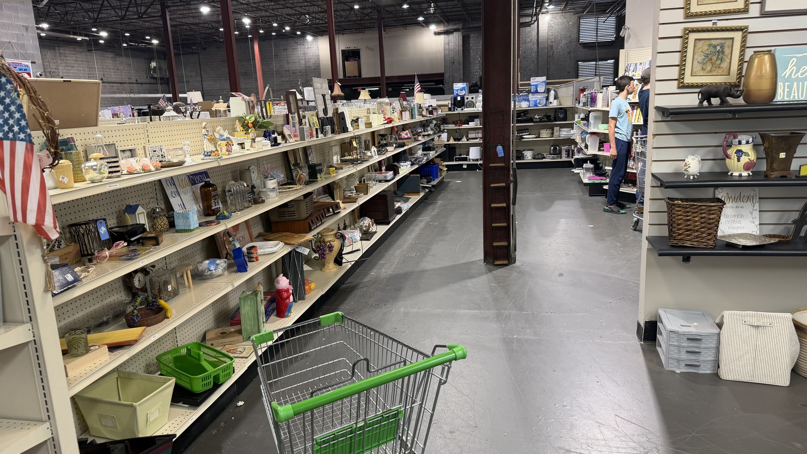 Secondhand shopping scene at Lovelady Thrift Store in Irondale