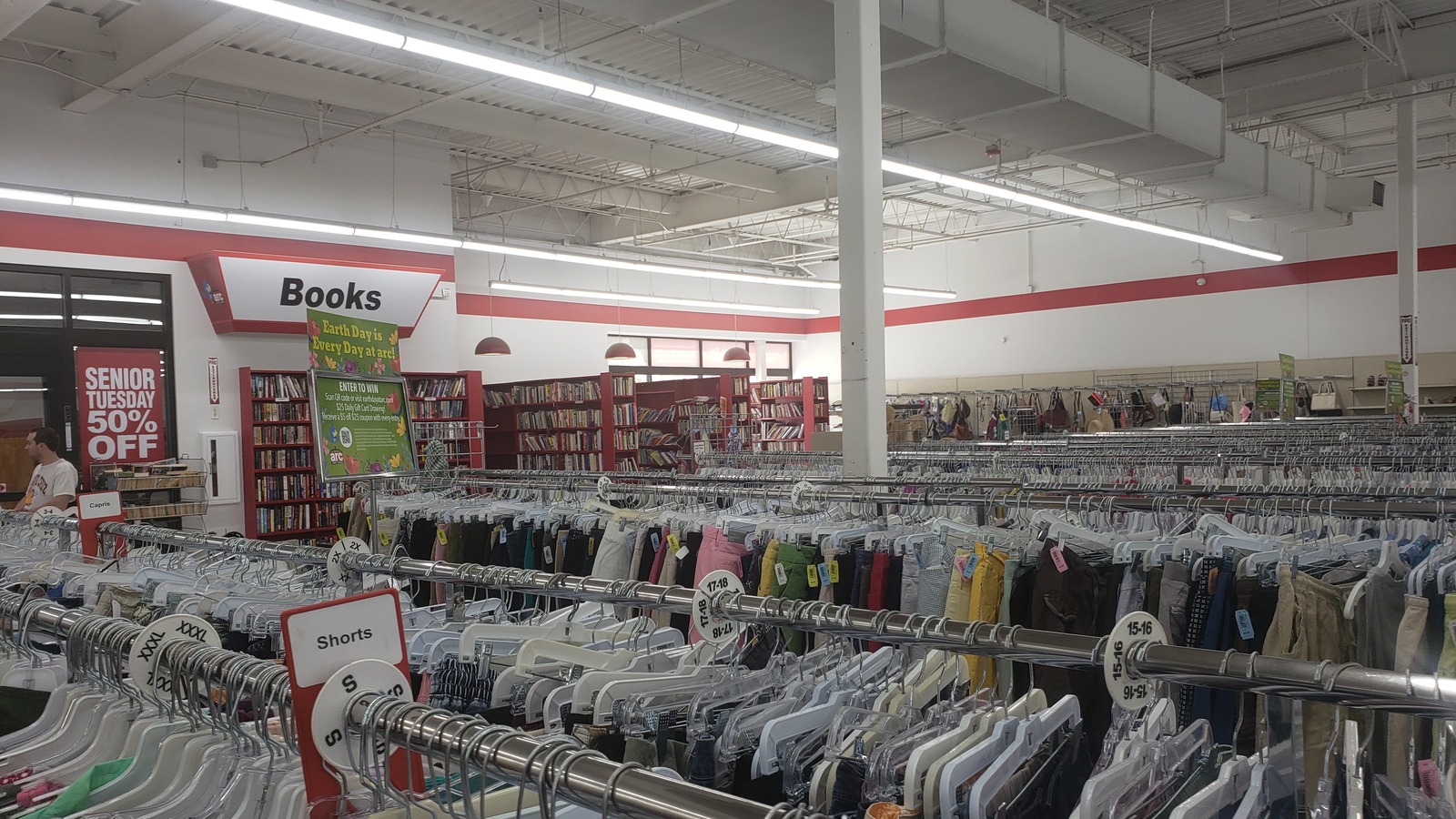 Secondhand shopping scene at arc Thrift Stores in Fort Collins