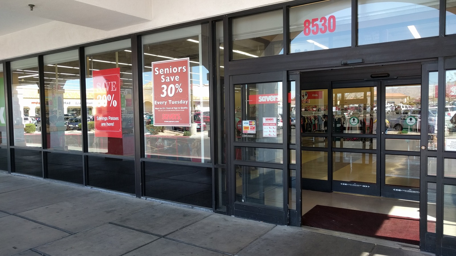 Secondhand shopping scene at Savers in Las Vegas