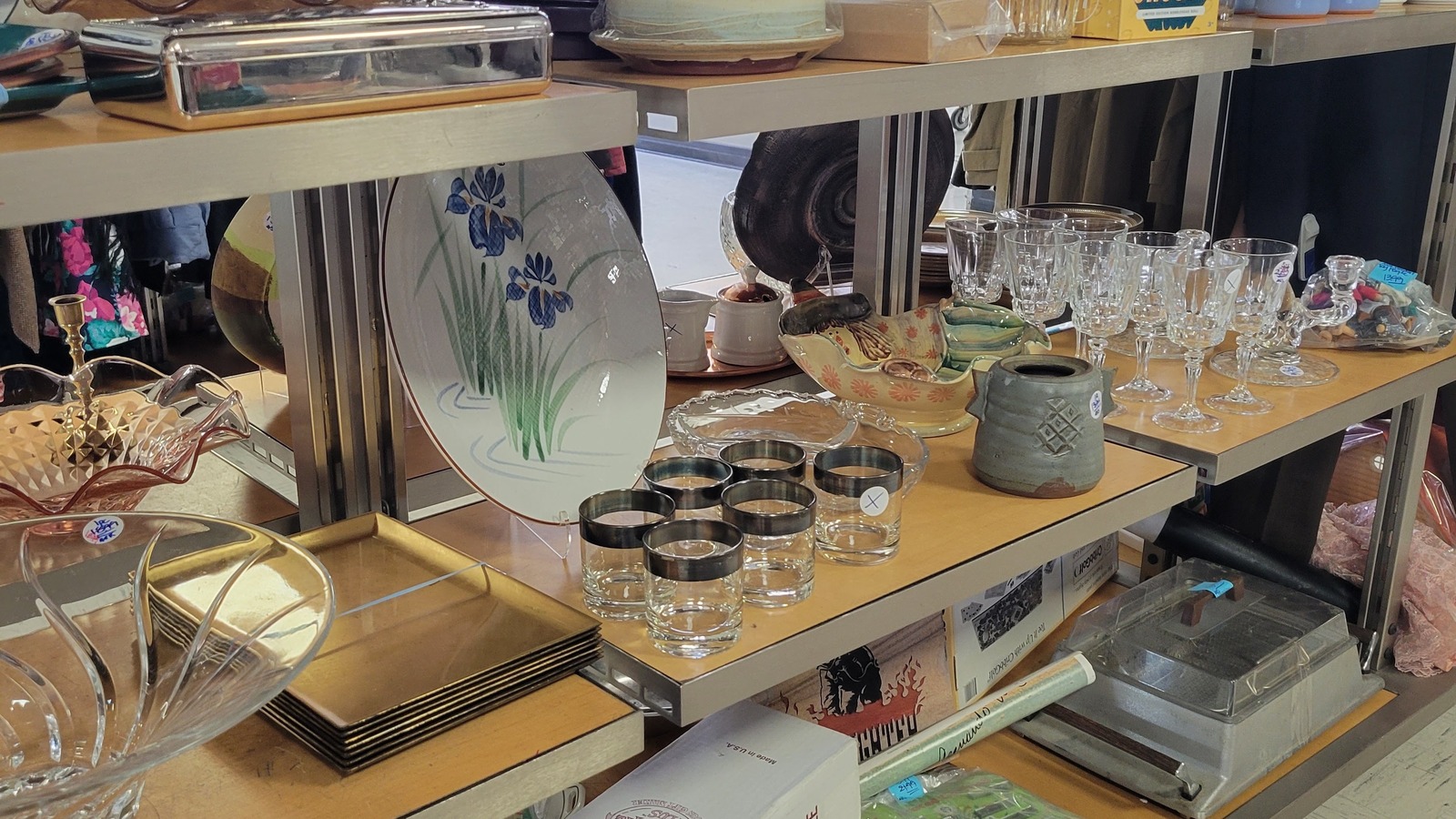 Secondhand shopping scene at Superior Thrift Store in Stockton