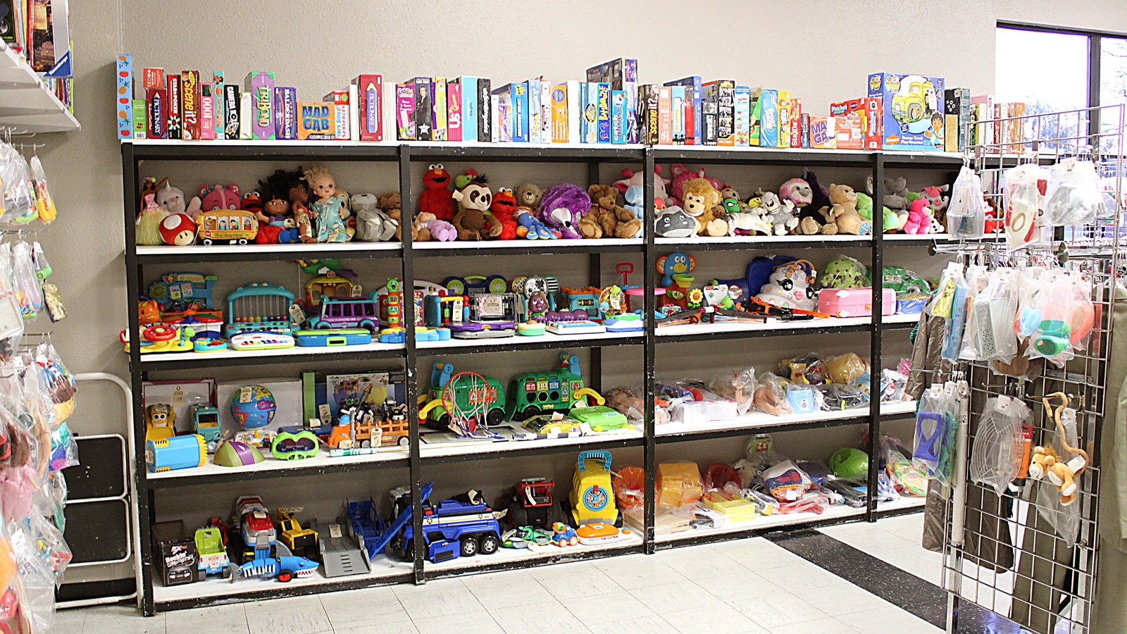 Secondhand shopping scene at Superior Thrift Store in Stockton