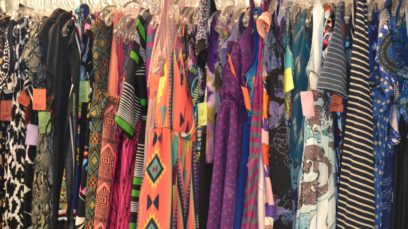 Secondhand shopping scene at Genesis Benefit Thrift Store in Dallas