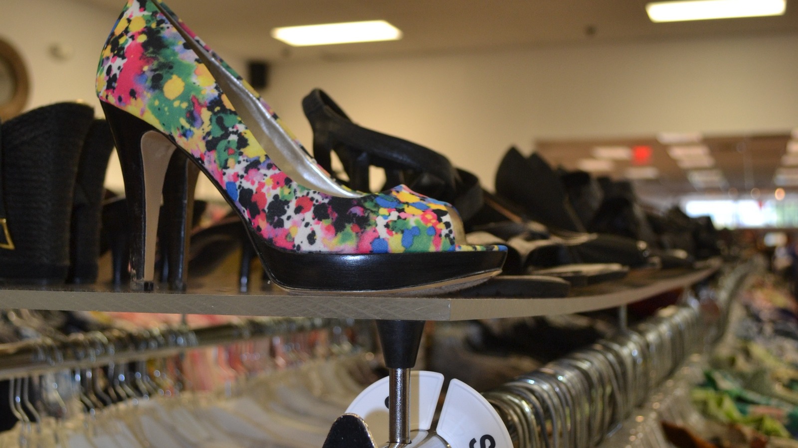 Secondhand shopping scene at Genesis Benefit Thrift Store in Dallas