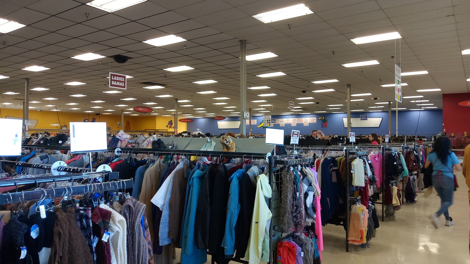 Open clothing floor inside Texas Thrift Killeen