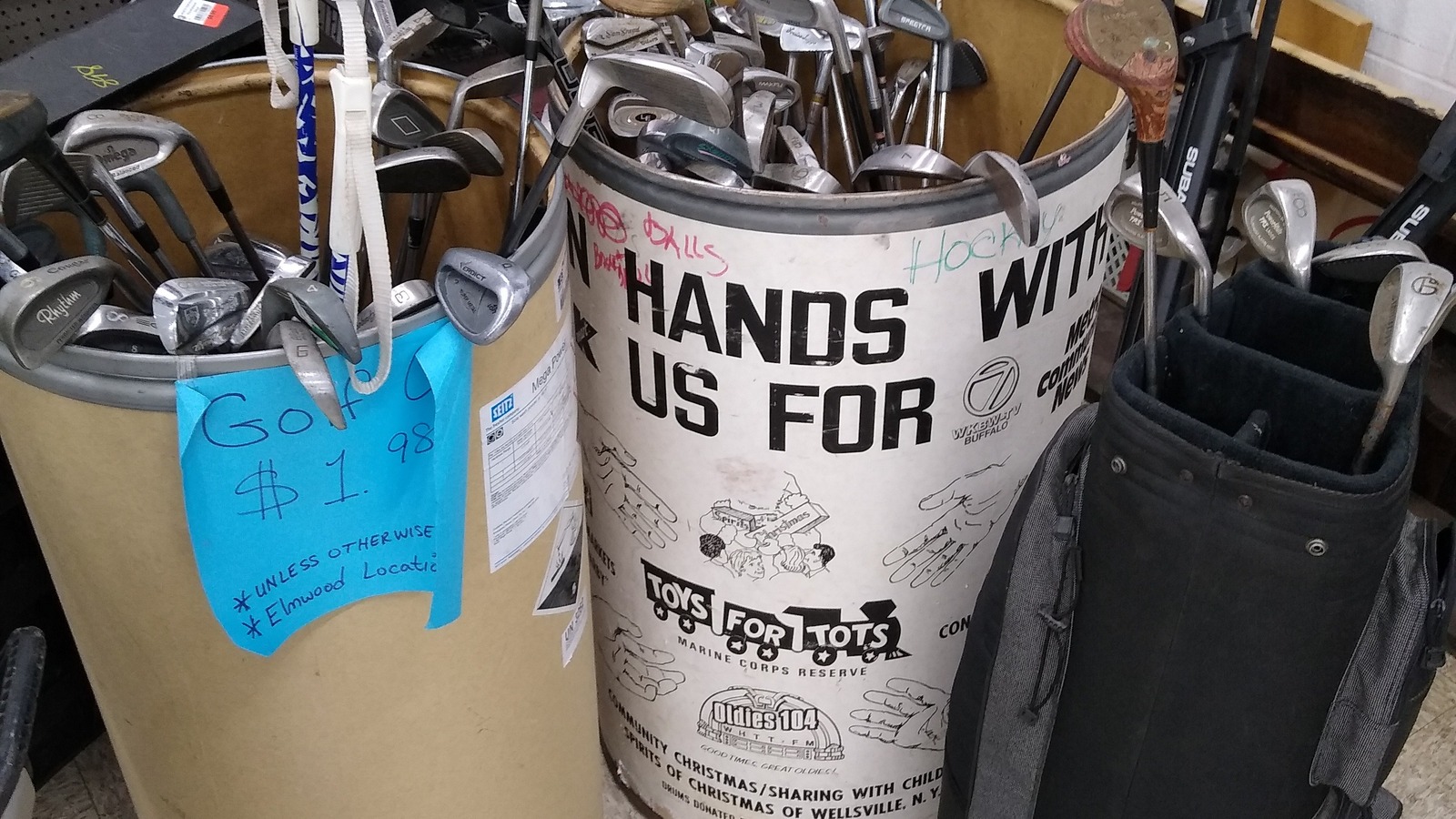 Secondhand shopping scene at AMVETS Thrift Store in Buffalo