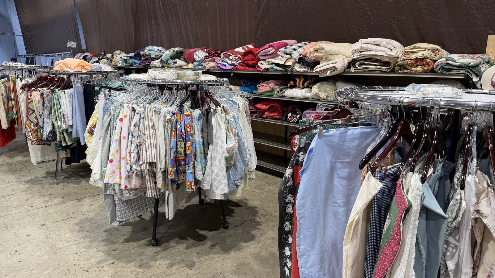 Secondhand shopping scene at 2W Thrift Store in Atlanta