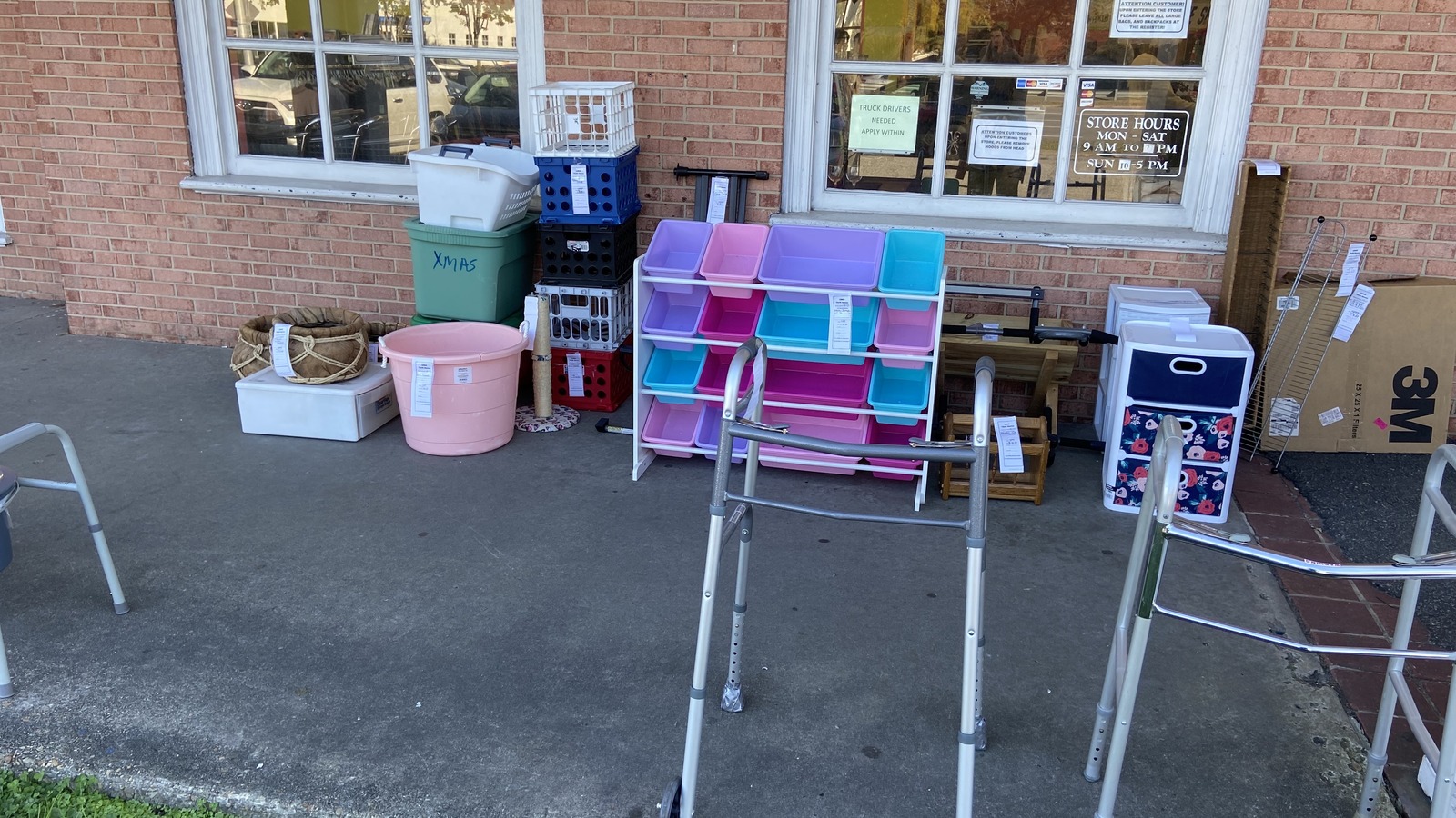 Secondhand shopping scene at CHKD Thrift Store in Virginia Beach