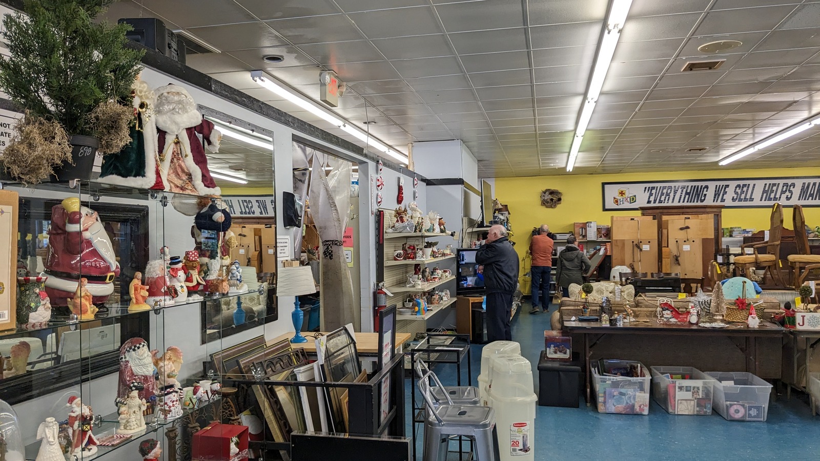 Secondhand shopping scene at CHKD Thrift Store in Virginia Beach