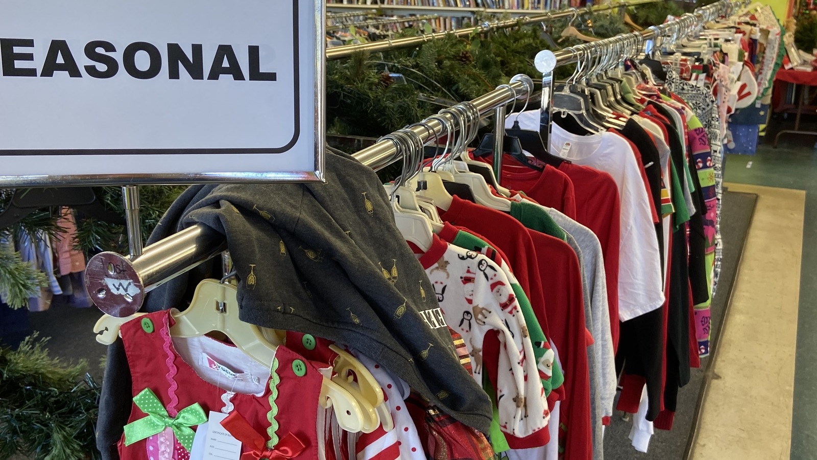 Secondhand shopping scene at CHKD Thrift Store in Virginia Beach