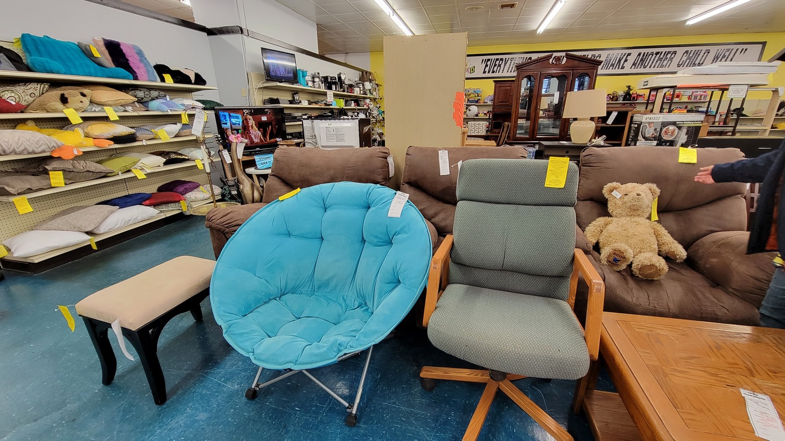 Secondhand shopping scene at CHKD Thrift Store in Virginia Beach