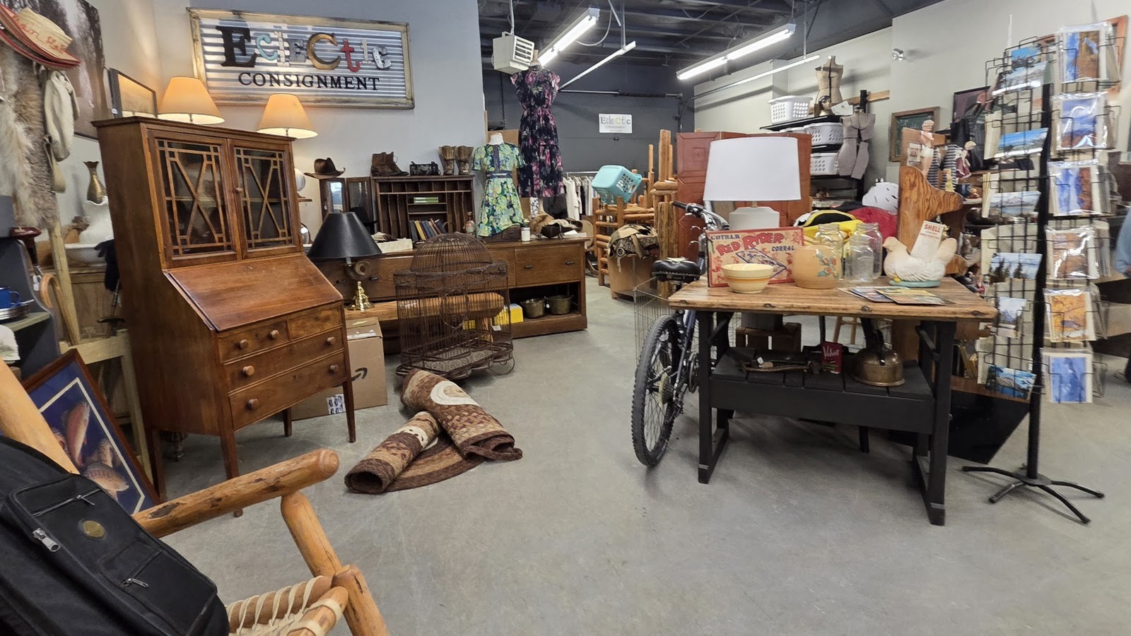 Furniture art and home decor inside Eclectic Consignment in Jackson Wyoming