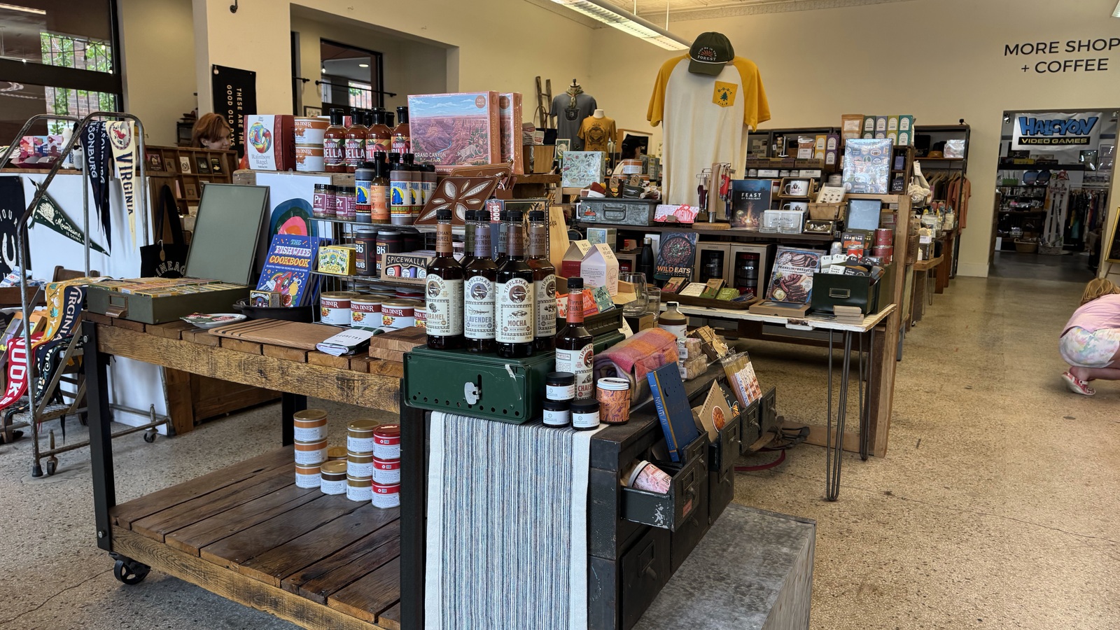 Local vendor displays inside Shops at Agora in downtown Harrisonburg