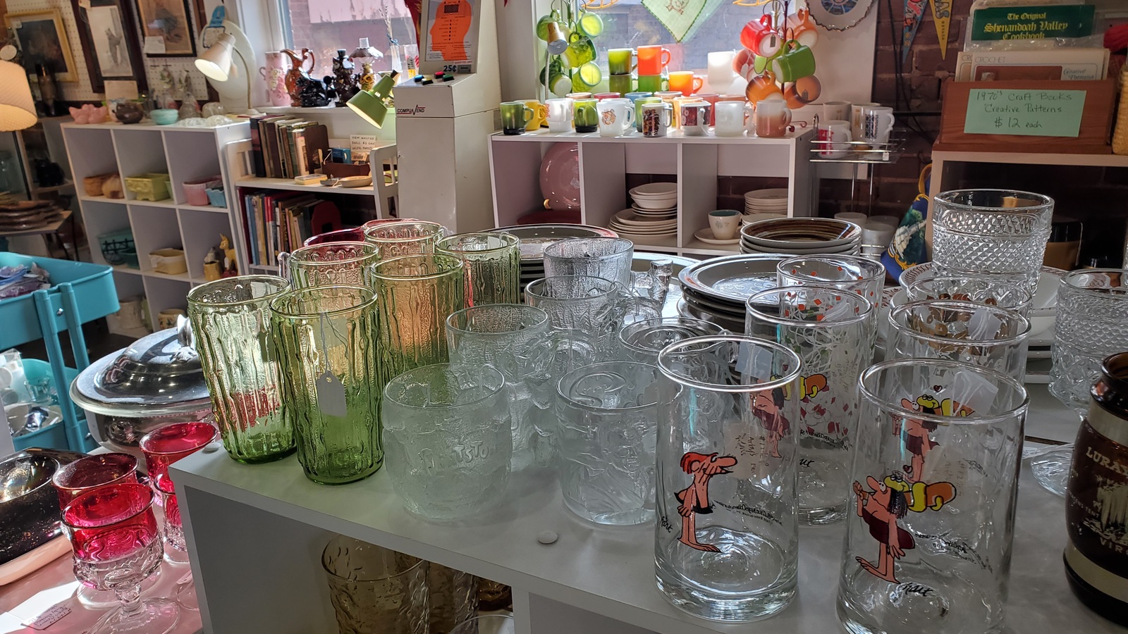 Colorful vintage merchandise at Heartworn Vintage in Harrisonburg