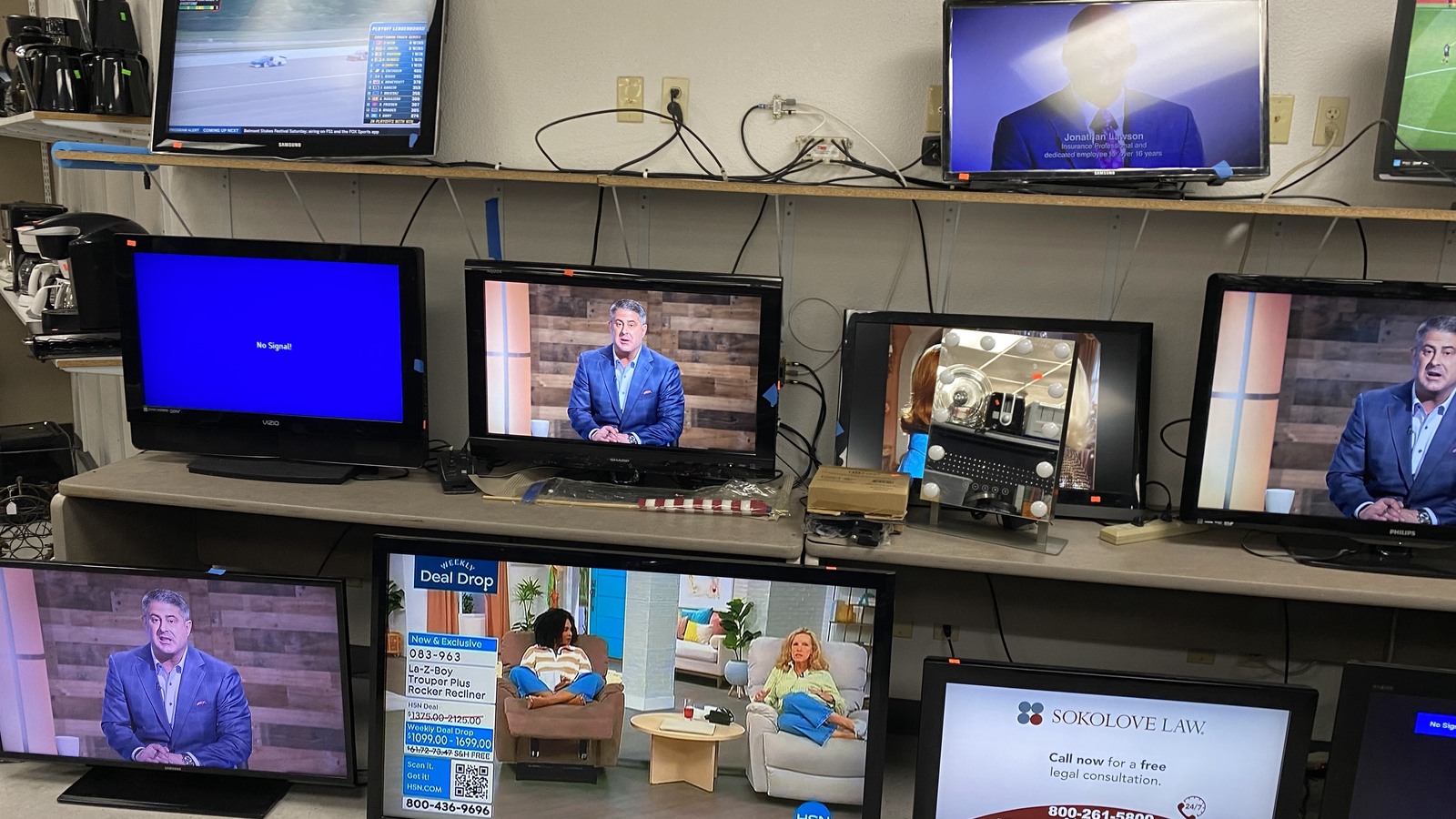 Television and electronics section at Hospice of Havasu Resale Store