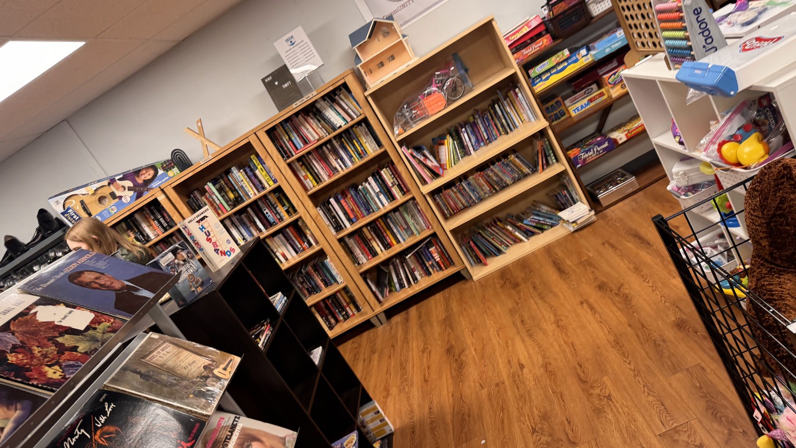 Books, records, and toys at Northside Neighborhood House Northshore Thrift Store in Chattanooga