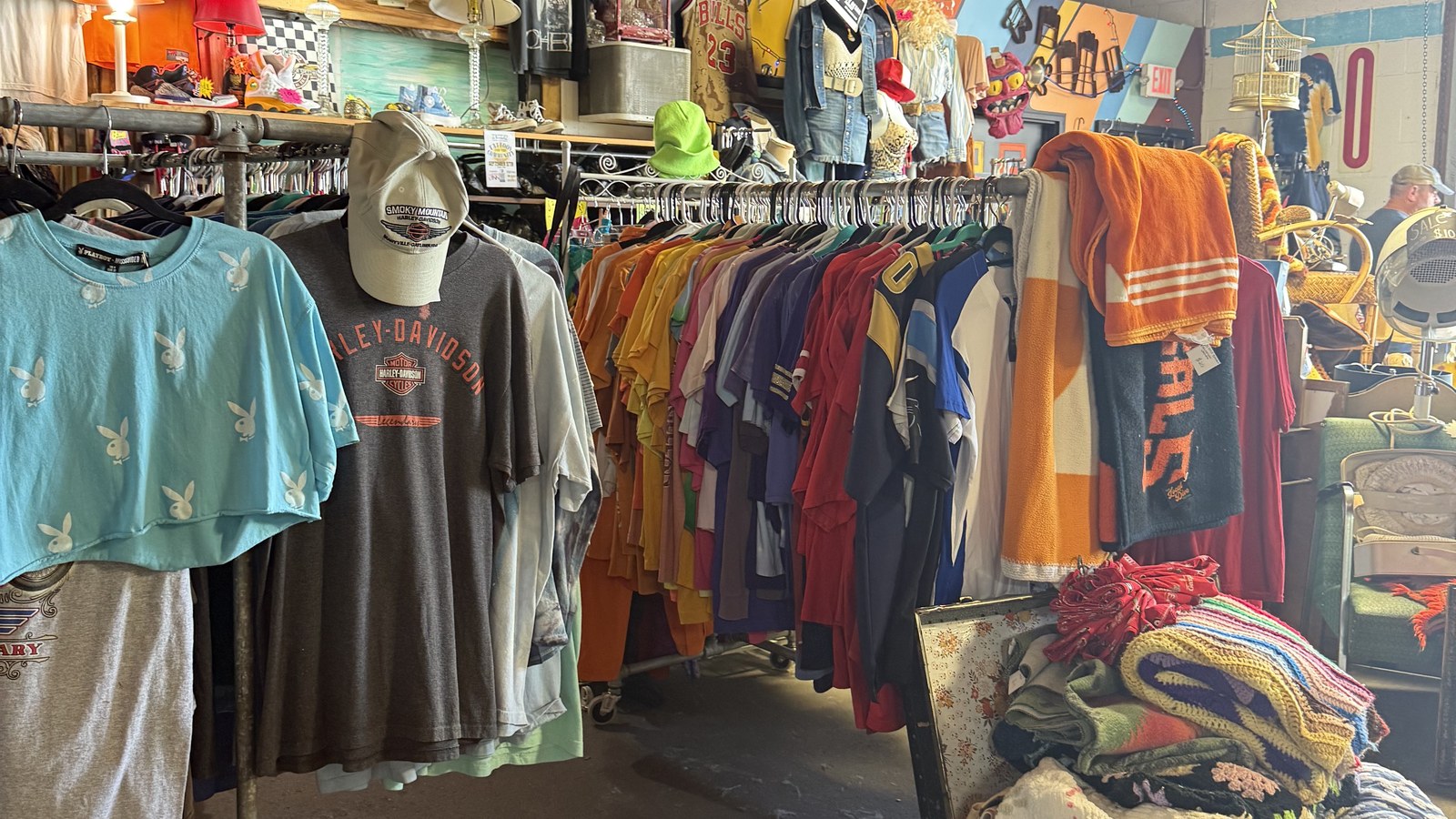 Vintage shirts, jackets, and accessories inside Local Dive Retail in Chattanooga