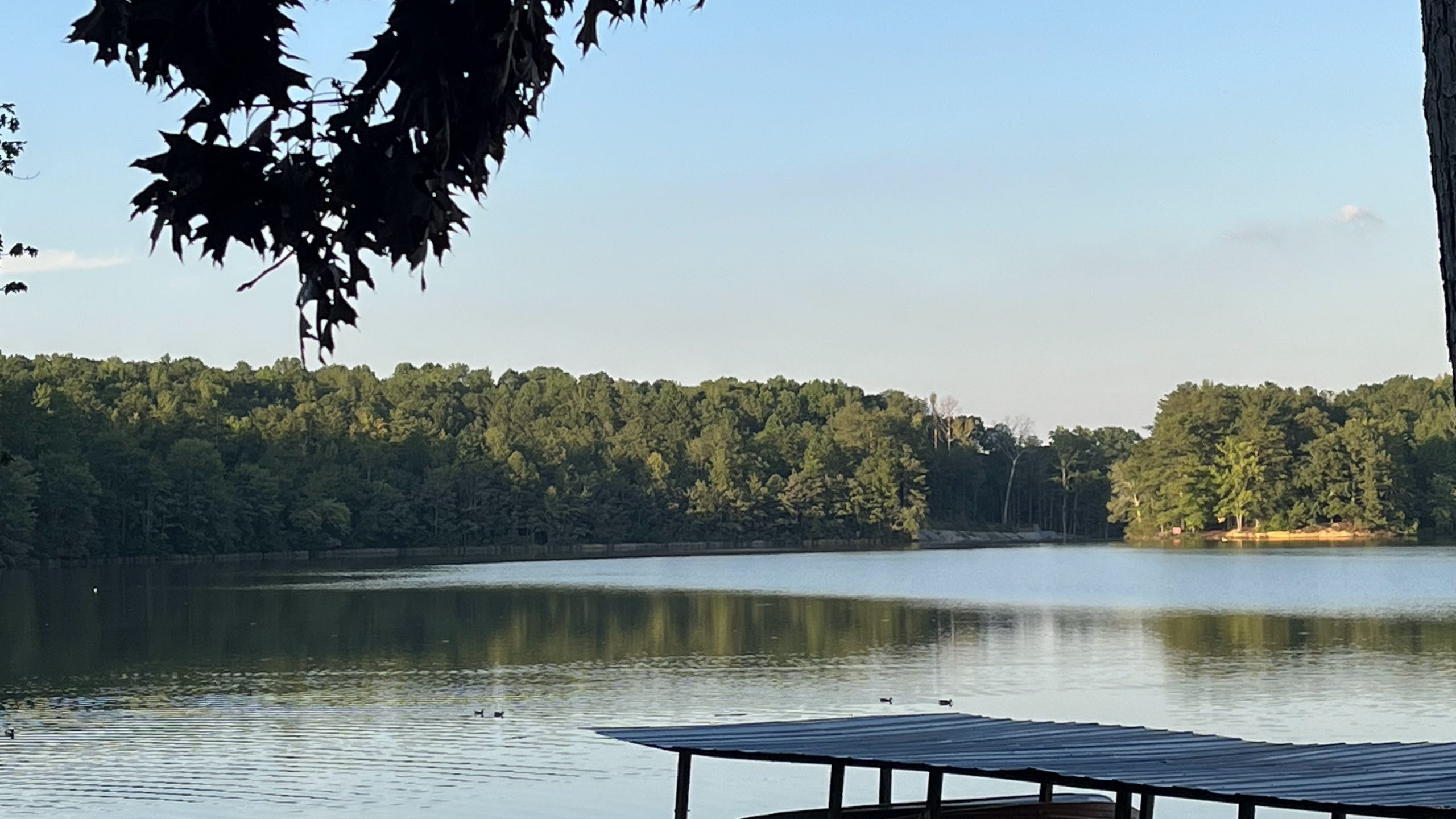 George Sparks Reservoir and boat dock at Sweetwater Creek State Park