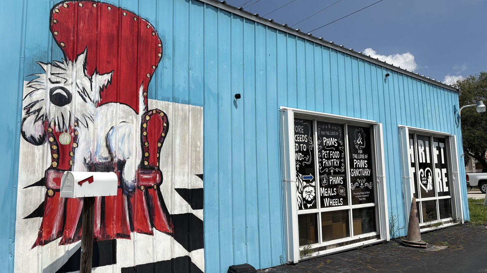 Colorful Love of Paws thrift store exterior in Vero Beach