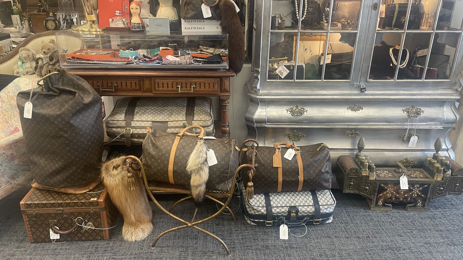 Vintage luggage and decorative furniture at Vintage Vero