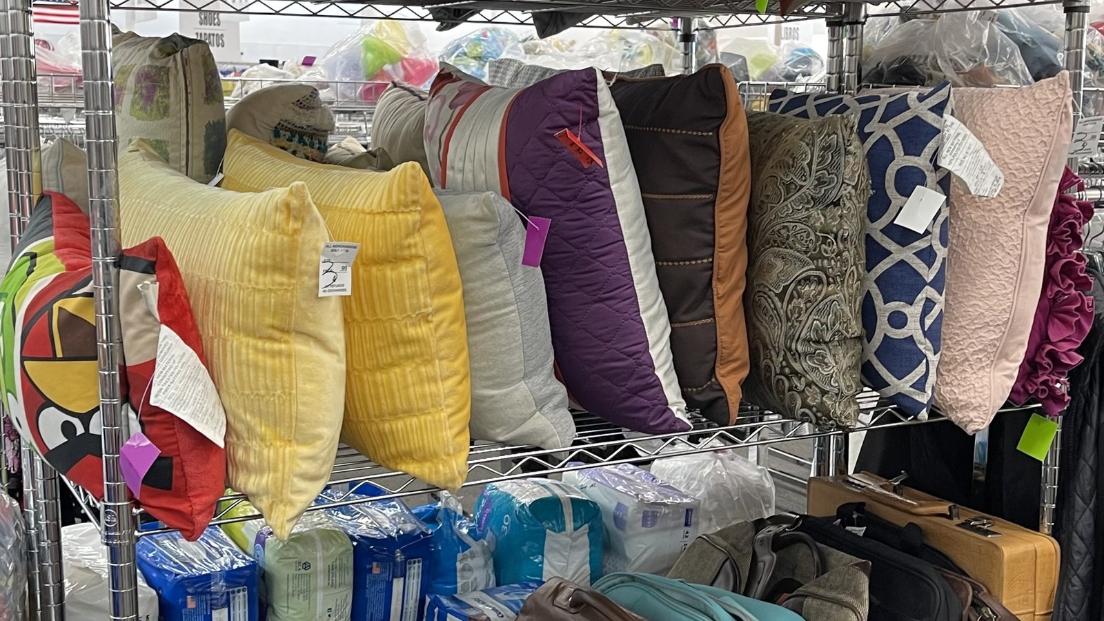 Colorful throw pillows at American Thrift Store in Hollywood
