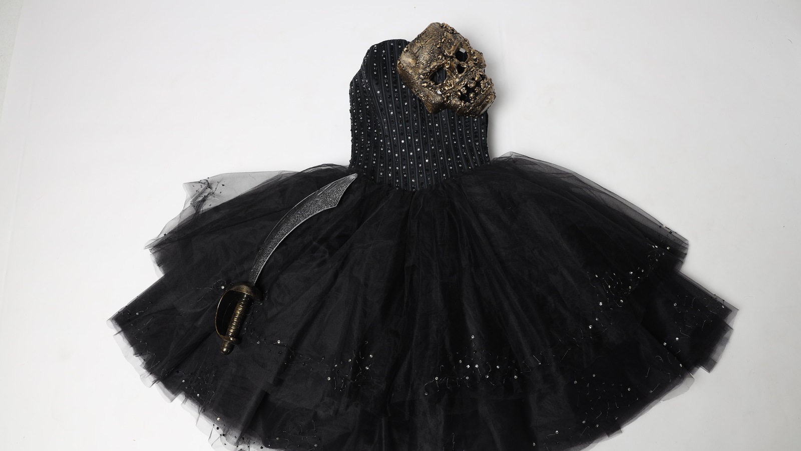 Black formal dress with a beaded bodice at America's Thrift Store in Jasper