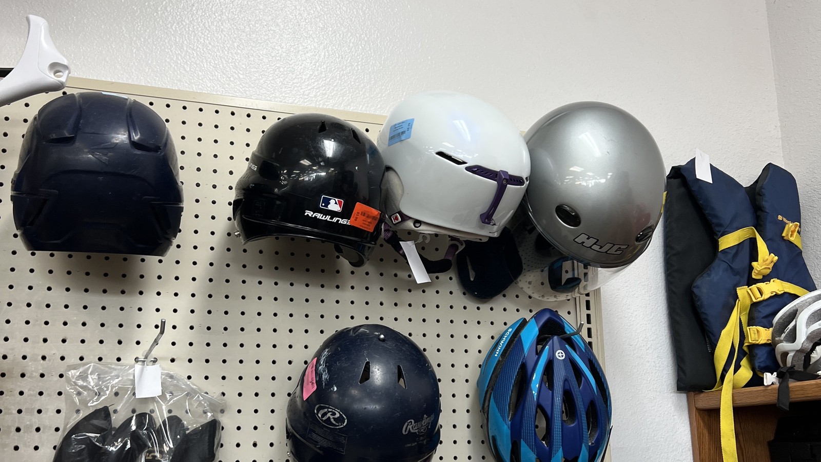 Bicycle and sports helmets at ACTS Thrift Store in Pasadena