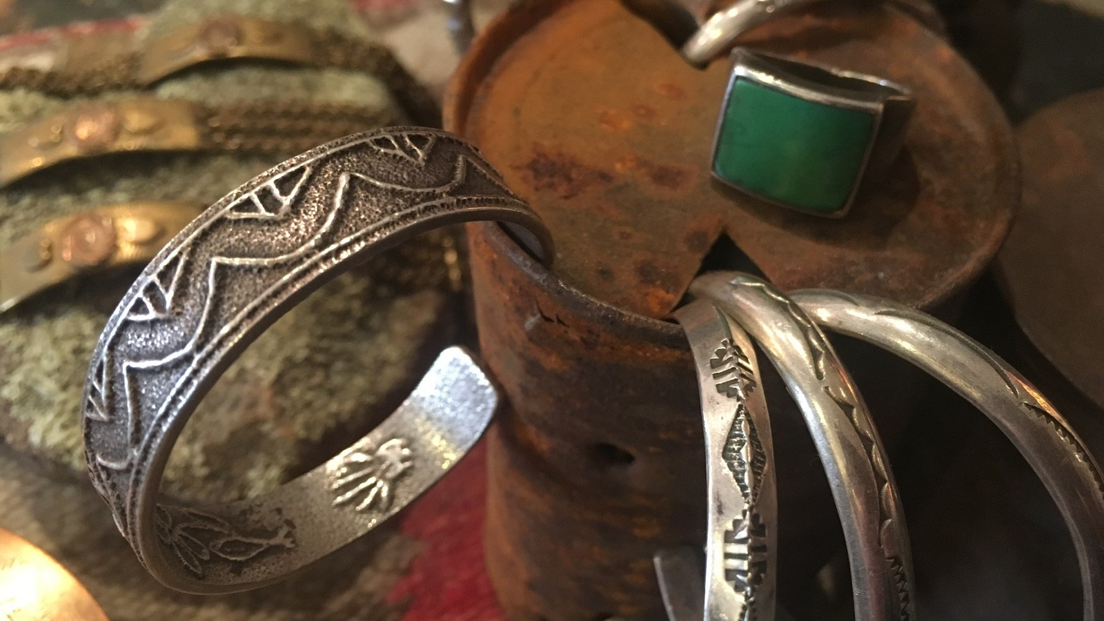 Vintage silver and turquoise jewelry at Santa Fe Vintage Outpost