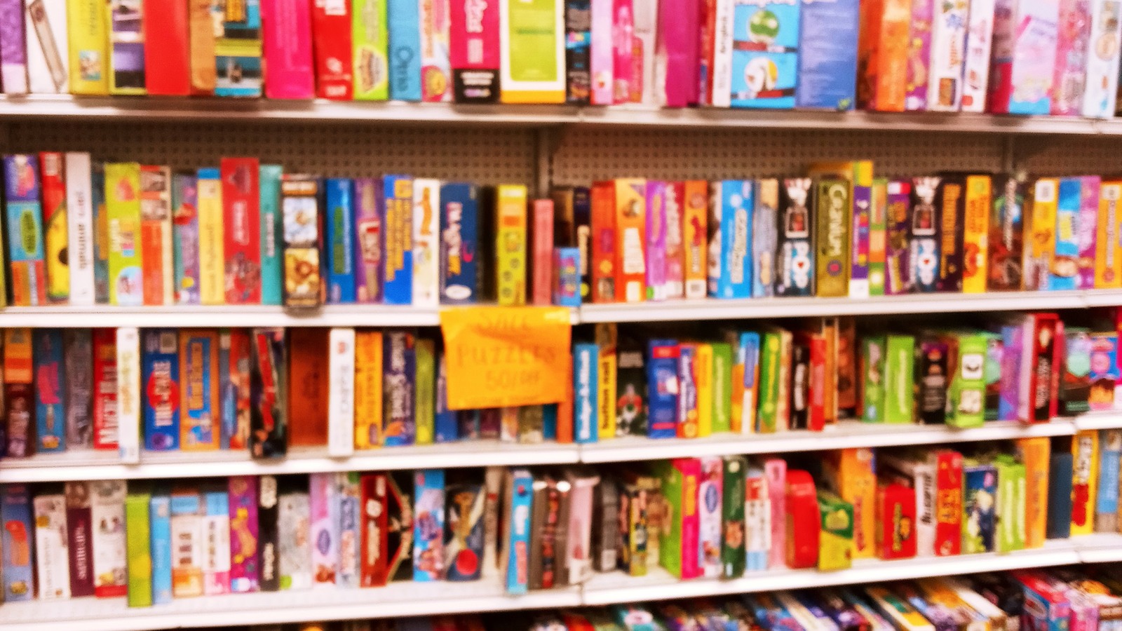 Shelves packed with colorful secondhand books