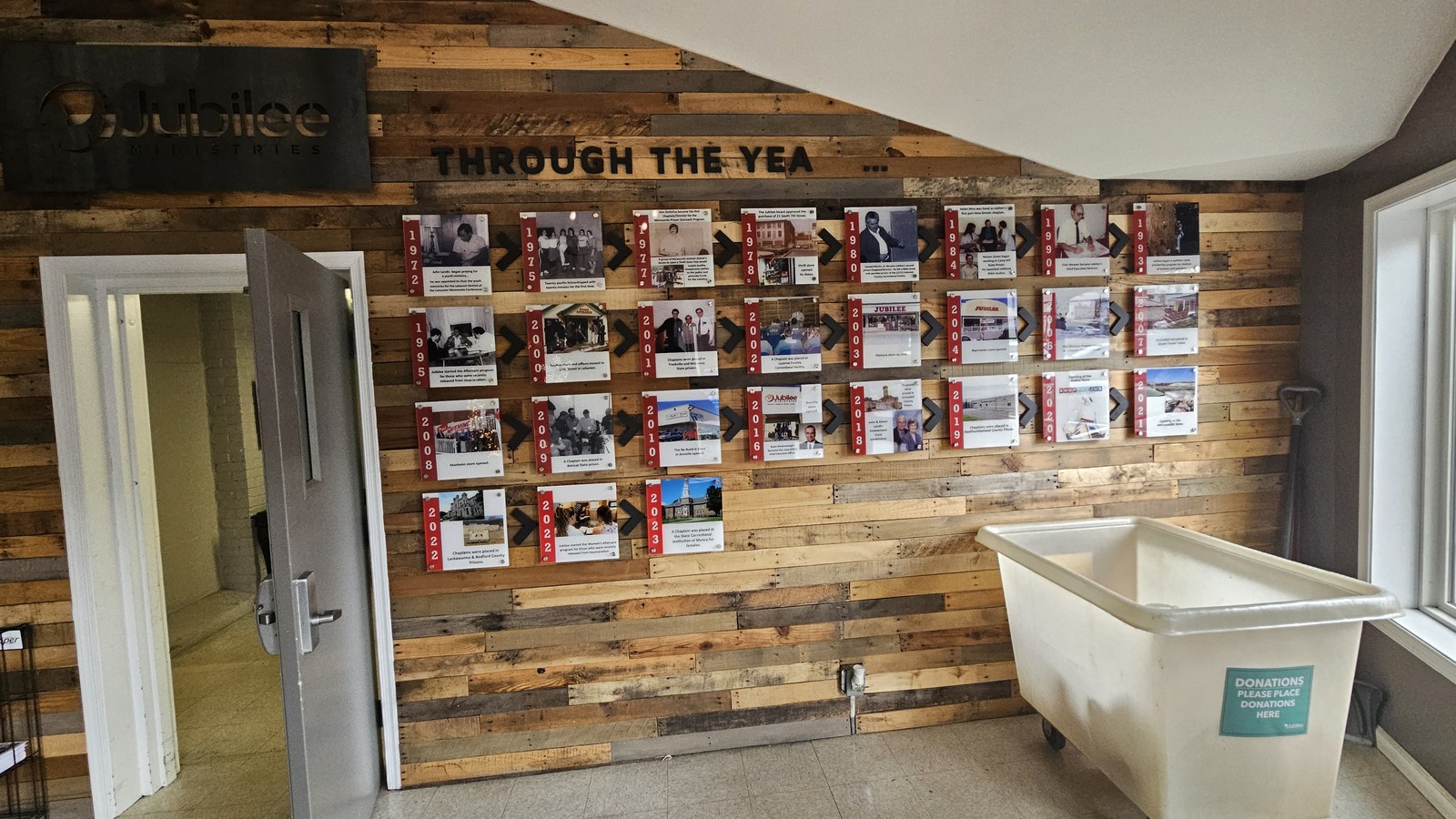 Through the Year community display inside Jubilee Ministries