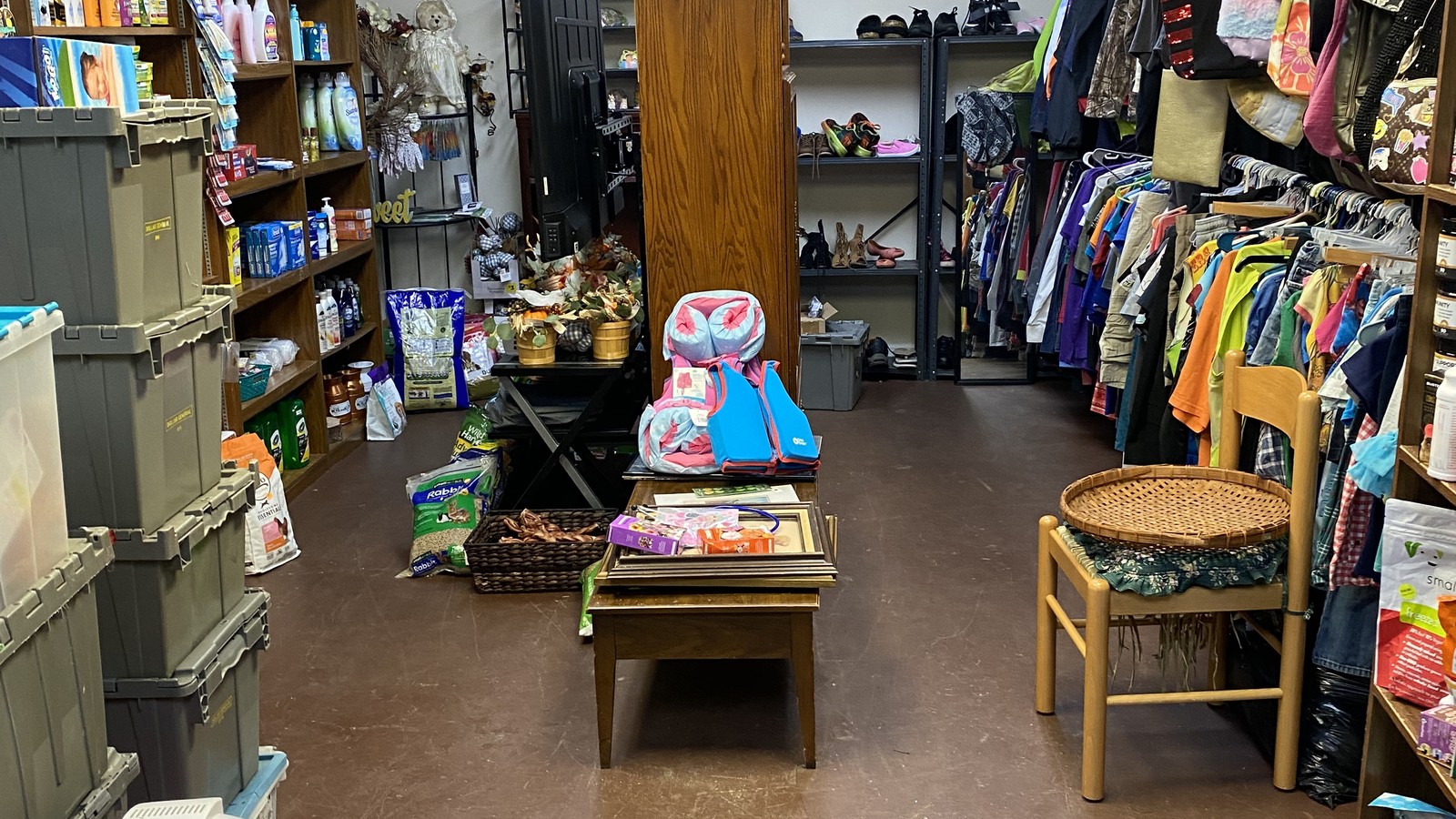 Clothing, shoes, toys, and household supplies at Reclaimed Treasures Thrift Store in Maryville