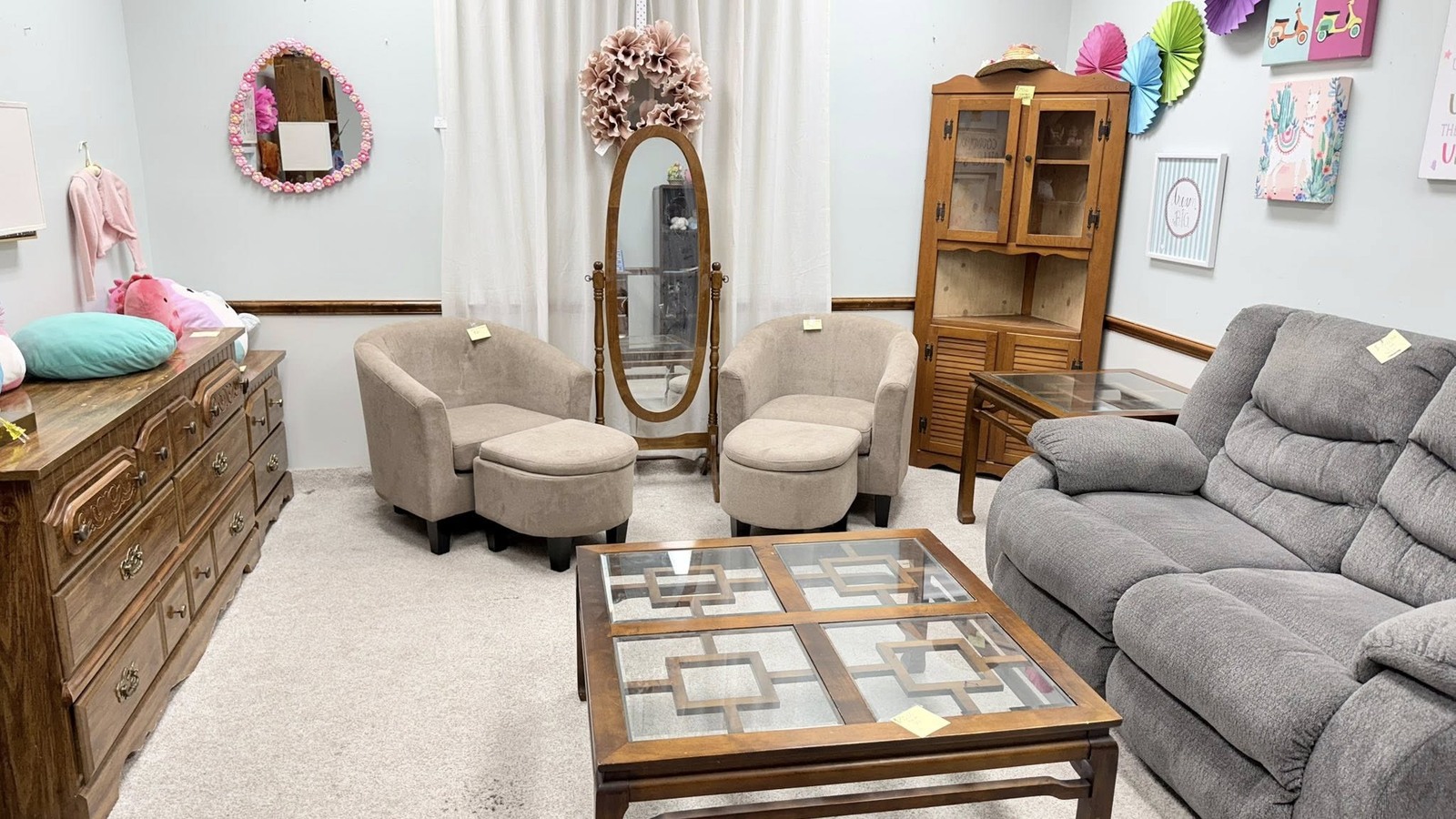 Coordinated furniture and home decor at North Brevard Charities Thrift Store