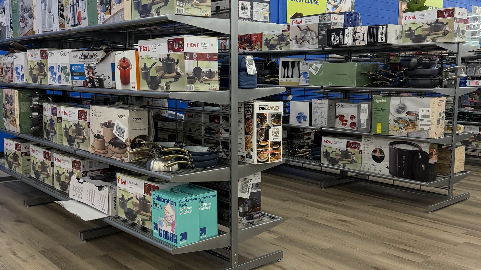 Boxed kitchen goods and small appliances at Goodwill Hardy Court in Gulfport