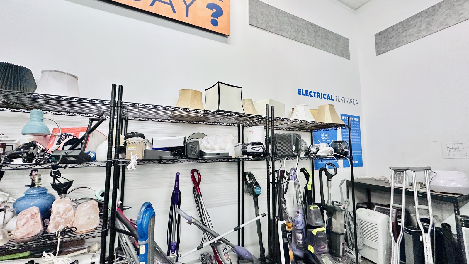 Lamps and small appliances inside Yuma Frontage Goodwill