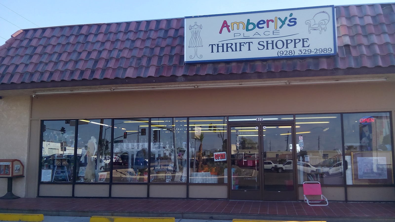 Clothing and craft finds inside Amberly's Place Thrift Shoppe in Yuma