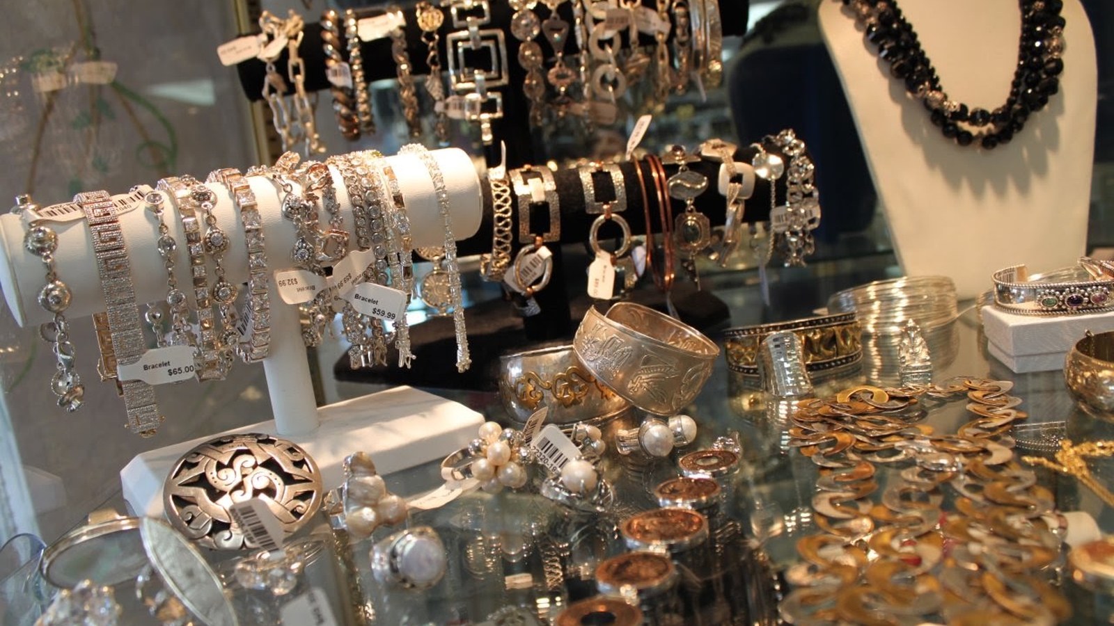 Jewelry and silver accessories at High Society Resale Boutique