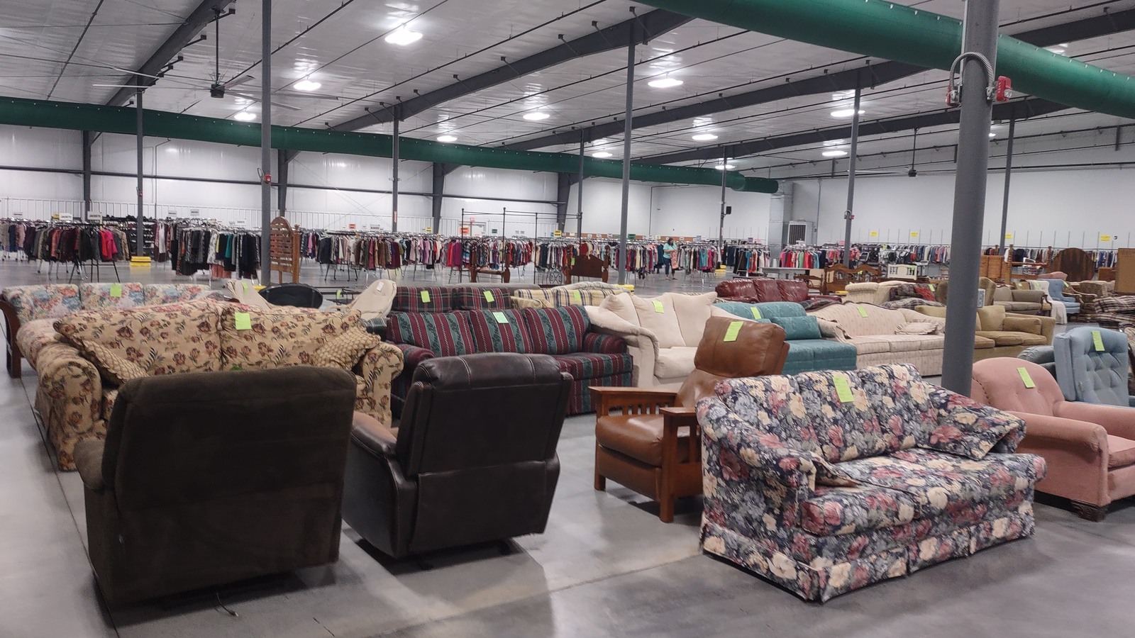 Sofas and armchairs across the spacious furniture department